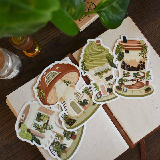 Mushroom House Sticker