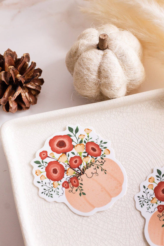 Floral Pumpkin Sticker