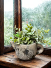 Cement Rustic Teapot Succulent Planter: Medium