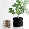 Hanging TRIPLE BUBBLE Wall Planter: Natural Wood / Small