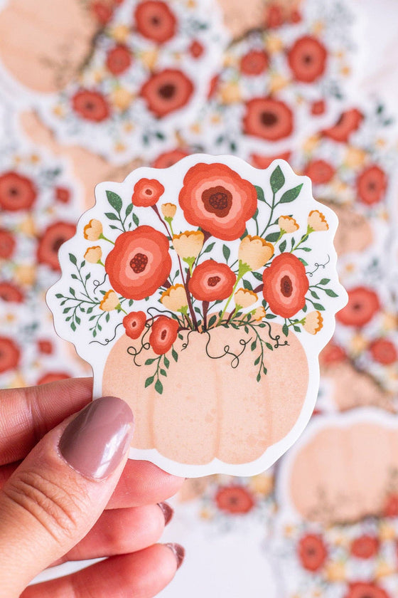 Floral Pumpkin Sticker