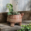 CEMENT RED TURTLE PLANTER: Large
