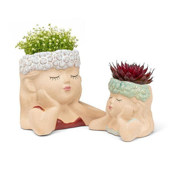 Medium Head in Hands Planter-4.5"H