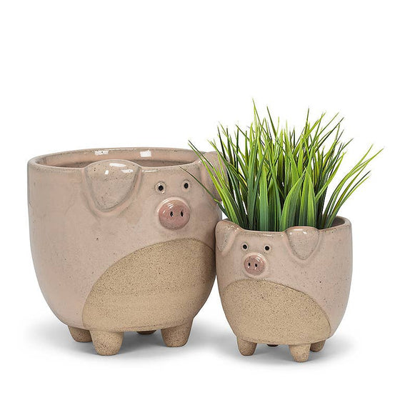 Lg Pig on Legs Planter-4"H-873