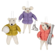  Puffy Coat Animal Orn-3 Assorted-5"H