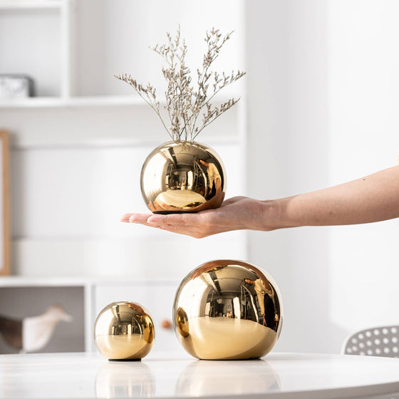 Vase - Gold Globe - Set of 3