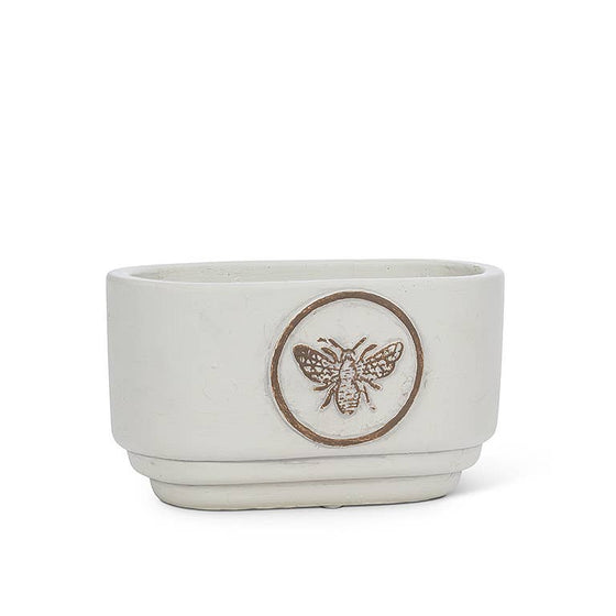 Sm Bee Crest Oval Planter-3"H