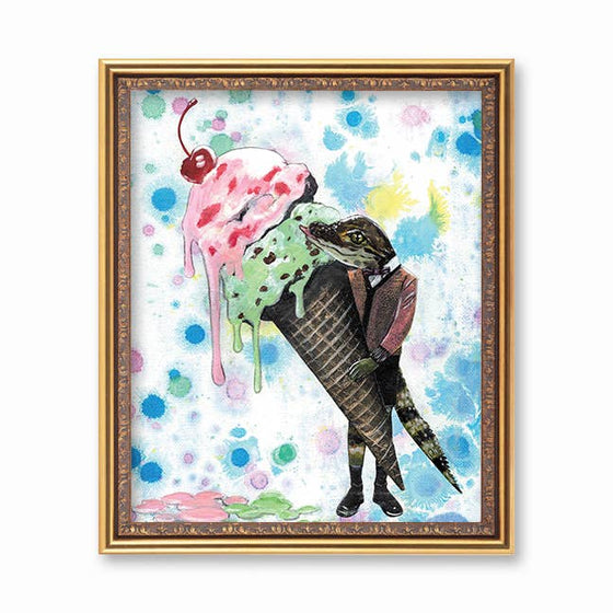 prints - Ice Cream Alligator 8x10"