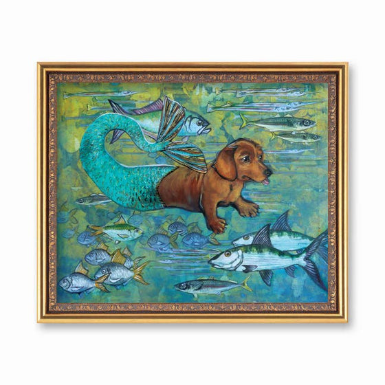 Prints - Mermaid Dachshund 8X10 Art Print