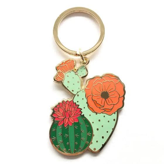 Keychain - Blooming Cacti