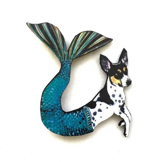 Magnet - Rat Terrier Mermaid