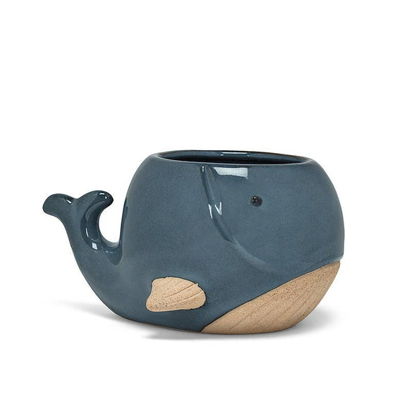 Lg Blue Whale Planter-3"H-878