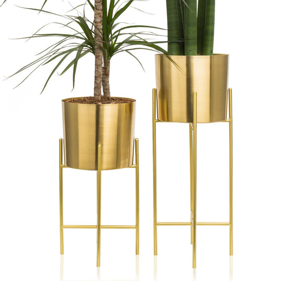 Gold Metal Planters with Stan